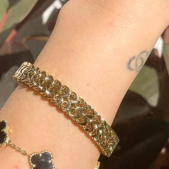 Waterproof double gold plated bracelet - Picture 2 of 6